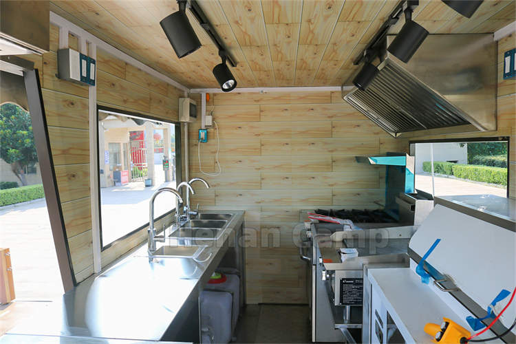 Folding Coffee Truck Two Story Mobile Food Trailer Double Decker