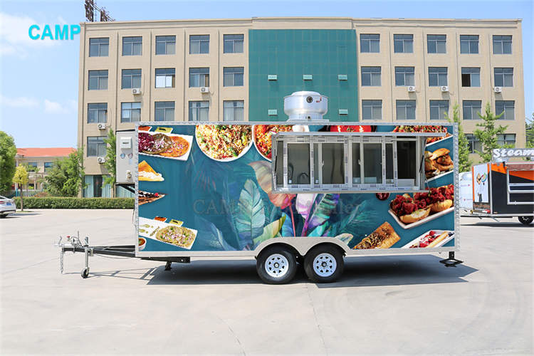 Fast food trailer with wok