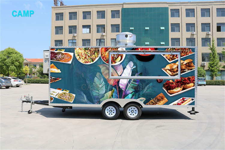 Fast food trailer with wok